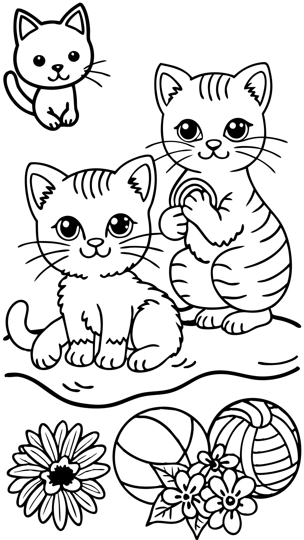 cat and kitten coloring pages